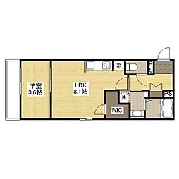 福山市奈良津町1丁目マンション 1LDKの間取図画像