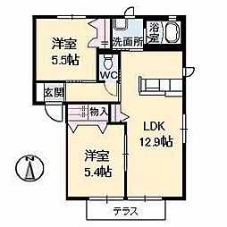 ブルメゾンB 2LDKの間取図画像