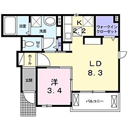 エルグラン 1LDKの間取図画像