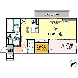 福山市東深津町6丁目アパート 1LDKの間取図画像