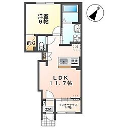 福山市瀬戸町大字地頭分アパート 1LDKの間取図画像