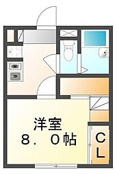 レオパレス皐月 1Kの間取図画像
