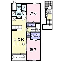 セゾン 2LDKの間取図画像