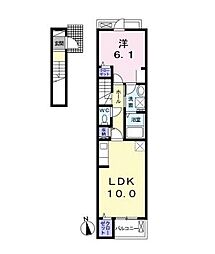 ブランシュA 1LDKの間取図画像
