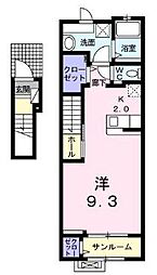 ガーデンヒルズA 1Kの間取図画像