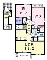 レジデンス・せど川A 2LDKの間取図画像