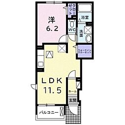 笠岡市絵師アパート 1LDKの間取図画像