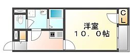 レオネクスト宙 1Kの間取図画像