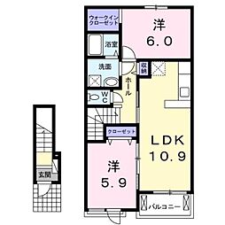 セレーナB 2LDKの間取図画像