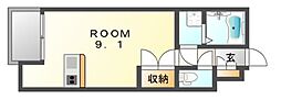 レオネクストカーサフェリーチェ ワンルームの間取図画像