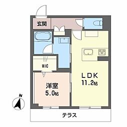 福山市霞町2丁目マンション 1LDKの間取図画像