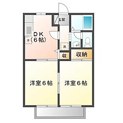 ファミール蔵王 2DKの間取図画像