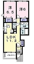 エトワールD 2LDKの間取図画像