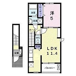 コルージャ 1LDKの間取図画像