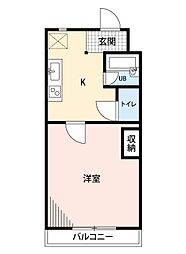 ドミール5 1Kの間取図画像