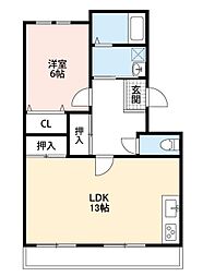 メゾンド・ラ・ファール 1LDKの間取図画像