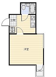 マンション元目 1Kの間取図画像
