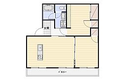 マンションサンフラワー3 2LDKの間取図画像