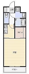 アクアルミエール 1Kの間取図画像