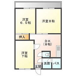 井原鉄道 井原駅 4.2kmの賃貸アパート 2階3DKの間取り