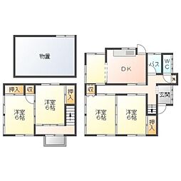 井原鉄道 井原駅 徒歩20分の賃貸一戸建て 4DKの間取り