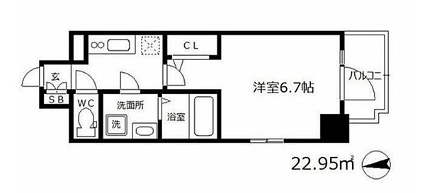 大阪府大阪市北区菅栄町(賃貸マンション1K・13階・22.95㎡)の写真 その2