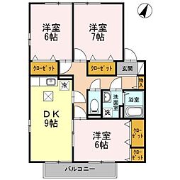 間取図画像 3DK