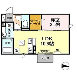 ファミールSHOWII 1階1LDKの間取り