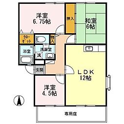 サントゥール溝田A 3LDKの間取図画像