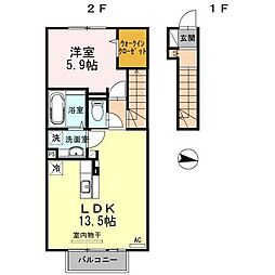 メゾン・ド・カメリア 1LDKの間取図画像