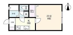 めぐみハイツ 1Kの間取図画像