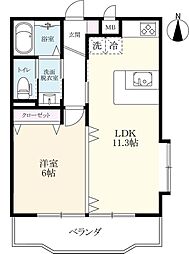 ハーモニーレジデンス2 1LDKの間取図画像