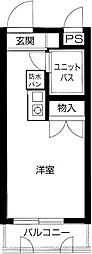 メインステージ中井駅前 4階ワンルームの間取り