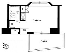 メインステージ川崎駅前 1階ワンルームの間取り