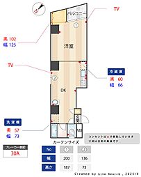 メインステージ入谷 1DKの間取図画像
