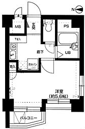 メインステージ江戸川橋2 1Kの間取図画像