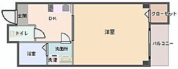 ノルドリュース 1Kの間取図画像