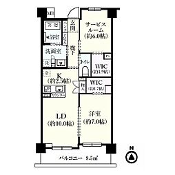 ダイヤモンドライフ森の里ヒルズ 1LDKの間取図画像