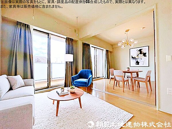 【洋室】大きな窓からたっぷりと陽光が注がれる明るいお部屋です。