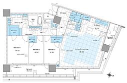リビオタワー品川 3LDKの間取図画像
