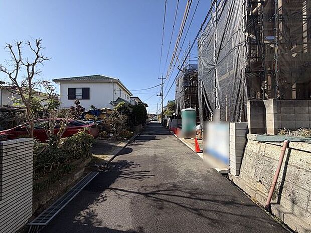 一戸建ての多いエリア。静かで落ち着いた雰囲気