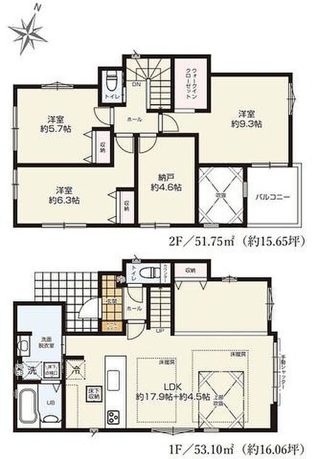 家事動線を考慮した間取りとなっております。収納も欲しいところにありますので、暮らしやすさを実感できると思います。