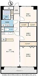 新松戸東パークハウスC 3LDKの間取図画像