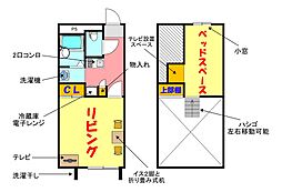 JR関西本線 東部市場前駅 徒歩12分の賃貸マンション 1階1Kの間取り