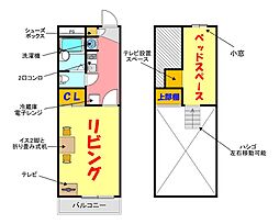 近鉄大阪線 近鉄八尾駅 徒歩6分の賃貸マンション 3階1Kの間取り