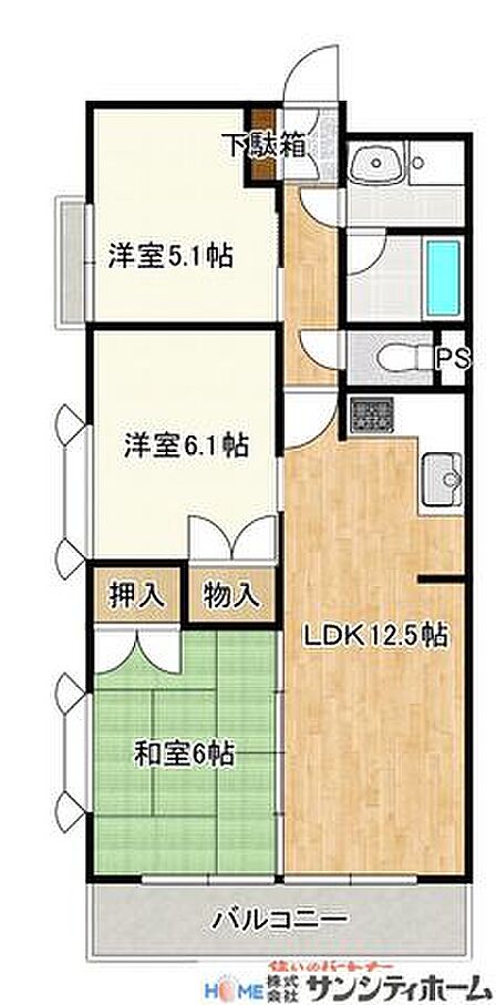 角部屋ならではの二面採光で、明るく風通しの良い住まい。