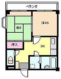 新栄ビル 3階2DKの間取り