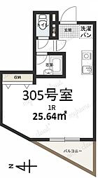 仲六郷レジデンス 3階ワンルームの間取り