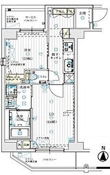 ル・リオン大鳥居 10階1LDKの間取り