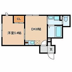 SouthOne 1DKの間取図画像